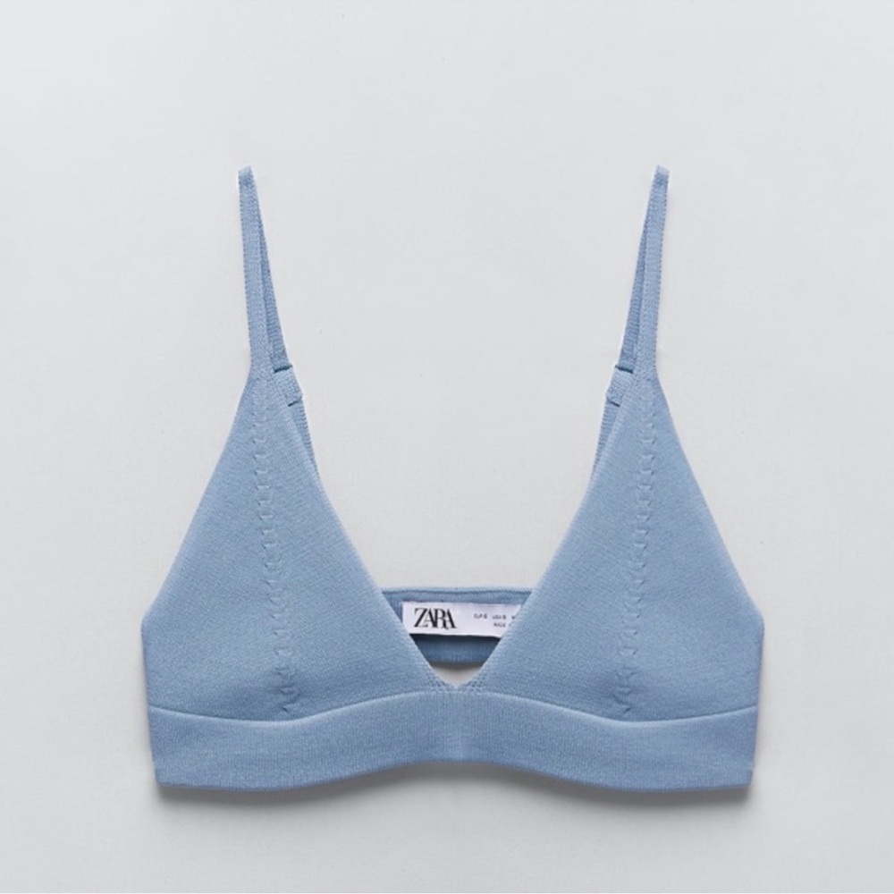 ❤️ Light blue bralette top in a lightweight knit 👙 ❤️ F1